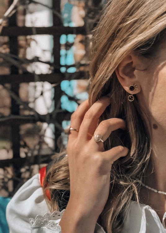 Kolczyki Wiśnie Srebro 925 złocone Kolekcja Kaszubska SZTORM