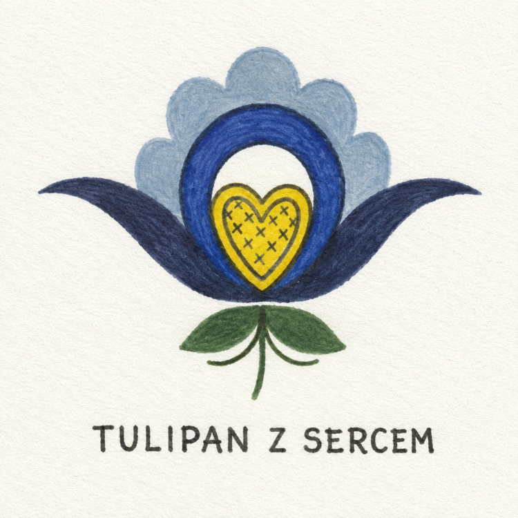 TULIPAN Z SERCEM HAFT KASZUBSKI 925